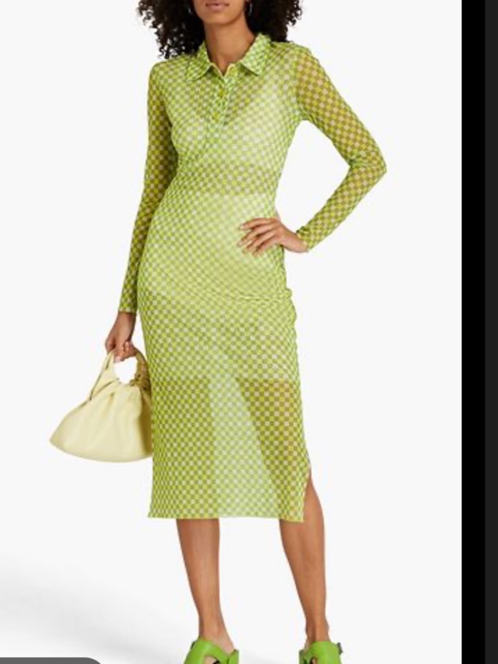 Baum und Pferdgarten Green Checked Sulphur Midi Length Dress